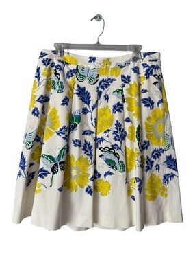 Talbots RSVP Butterfly Floral White Skirt Size 14 Petite